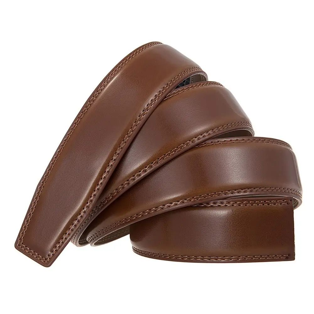 3.5cm Genuine Leather Belt Without Buckle Cowhide Non-porous Girdle Waistband For Men Male Accessories