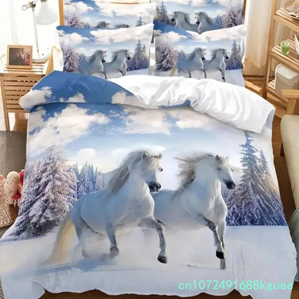 Couple Horse Bedding Set Duvet Cover Set 3d Bedding Digital Printing Bed Linen Queen Size Bedding Set Fashion Design