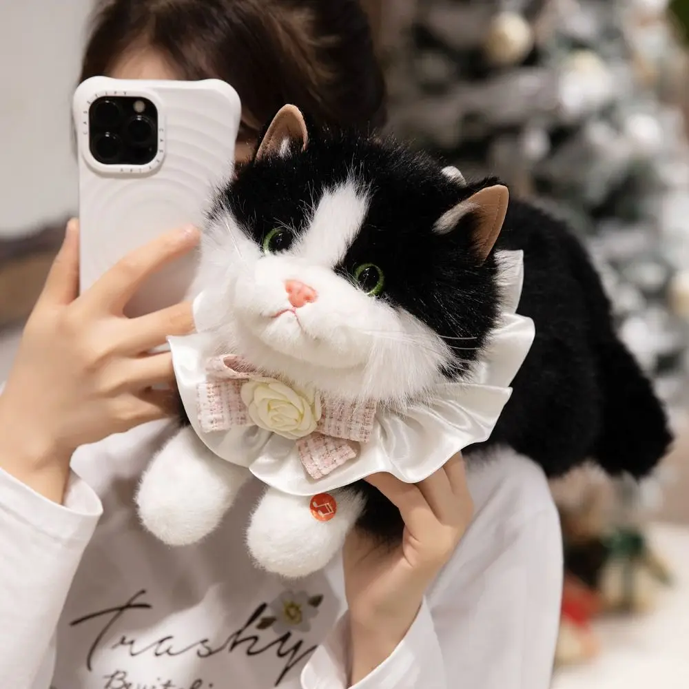 ตุ๊กตาแมวนุ่มนิ่มน่ารัก เสียงเหมือนจริง ของเล่นตุ๊กตาแมวขนฟู ของตกแต่งบ้าน