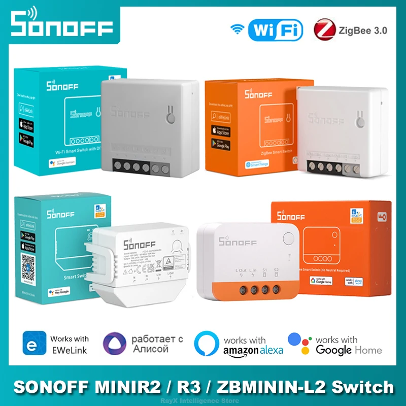 SONOFF WiFi / ZigBee Mini inteligentny przełącznik MINI R2 / MINI R3 / ZBMINI / ZBMINI-L sterowanie głosem za pośrednictwem Ewelink Alexa Google Home Alice