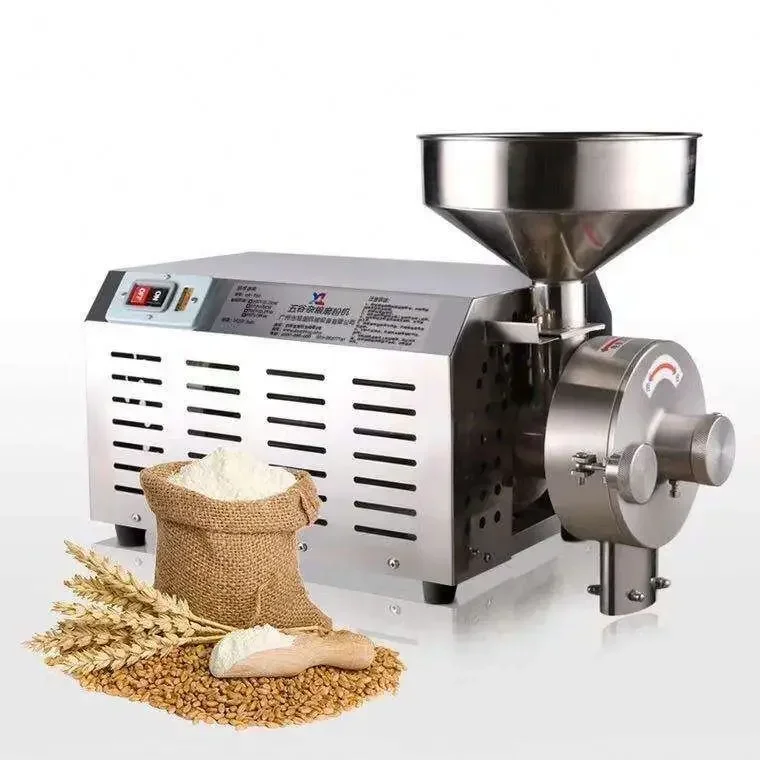 Stainless Steel Commercial Grain Mill, Electric High Speed Grinder for Wheat, Coffee, Pepper and Spices