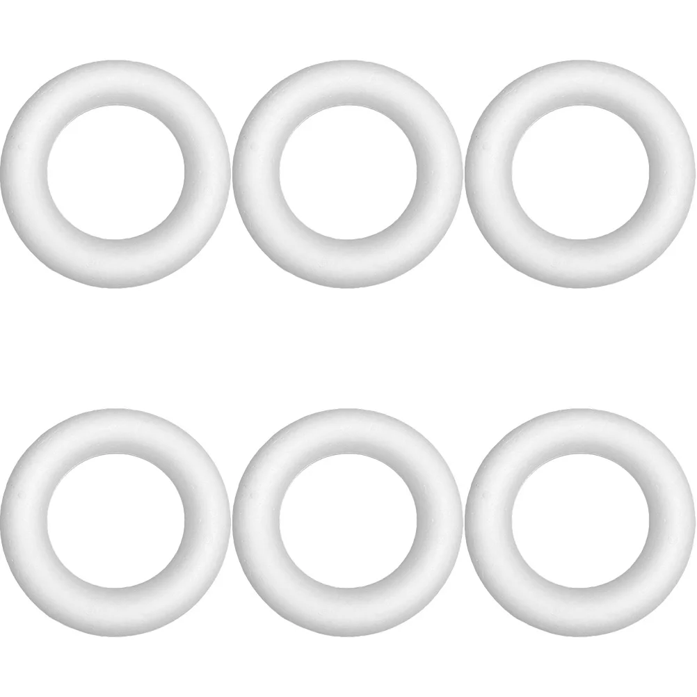 

6pcs Foam Solid Rings Blank Drawing Circle DIY Craft Party nament Creative Model Lightweight Storage Teaching Supplies foam
