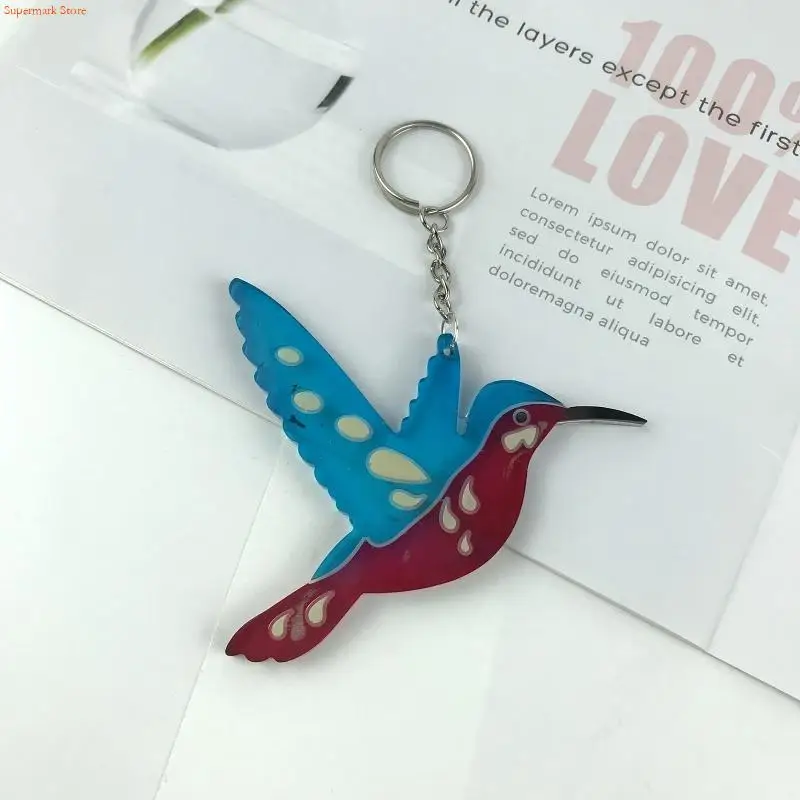 Q5WE Hummingbird Keychains Mold DIY Epoxy Craft Necklace Keychain Jewelry Mold
