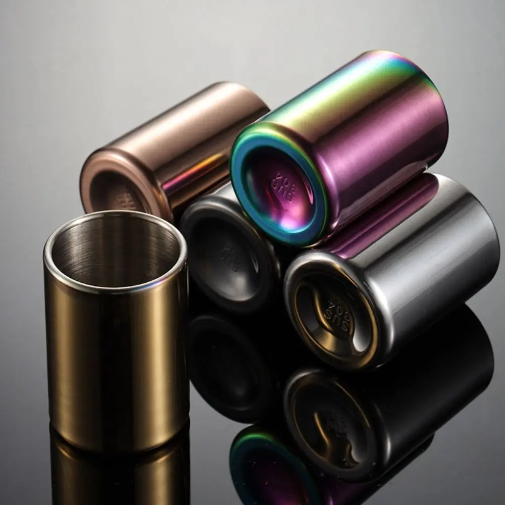 Stainless Steel Fruit Fork Holder Minimalist European Style Cylindrical Structure Toothpick Holder Titanium Plated Finish