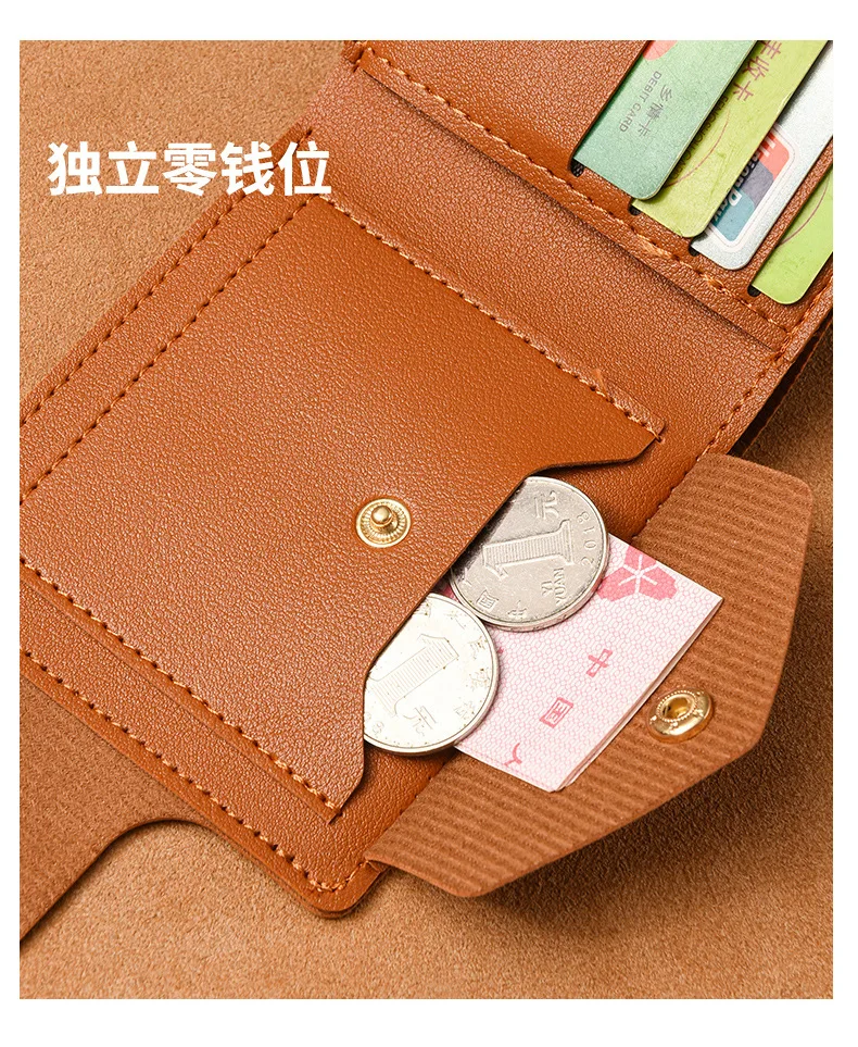 Hasp Coin Purse Credit Card Holder Id Holder Driver's License Holder Short Wallet for Woman Wallet Thin Buckle Folding Wallet