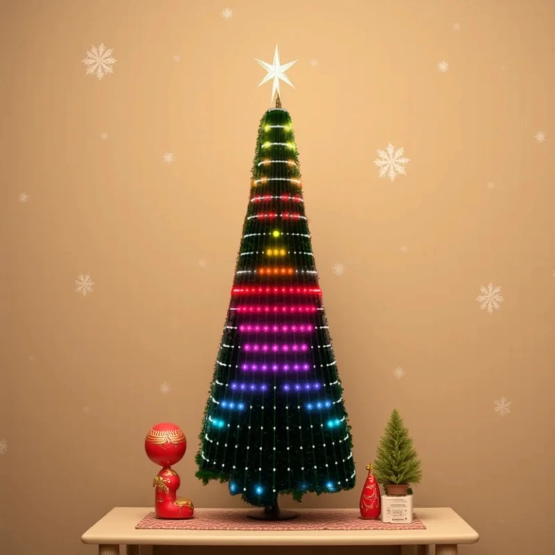 1.5M/2M/3M LED anneau arbre de noël hauts lumières décoration arbre lumières chaîne pour Patio jardin extérieur étanche cascade lumière
