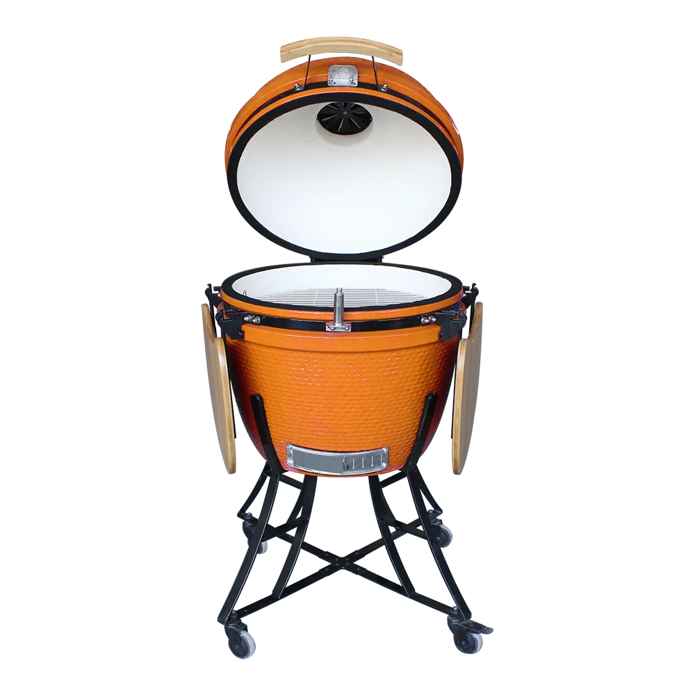 

Auplex XXL Kamado 24 Inch Ceramic Outdoor BBQ Grill High Quality Iron Smokeless Folding Trolley Modern for Kitchens Parties