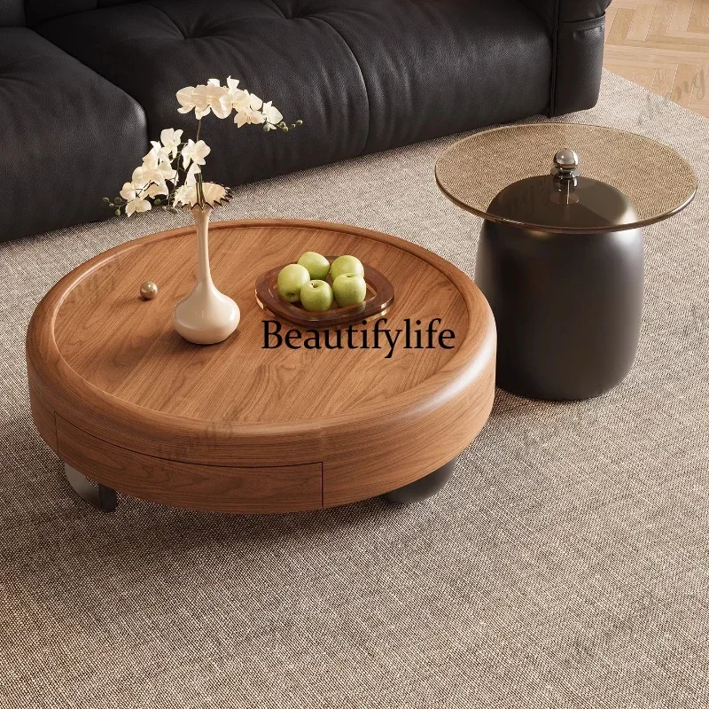 D178 0776 Organizer Designer Coffee Table Dinner Drawers European Style Round Modern Coffee Table Japanese Kaffee Tische