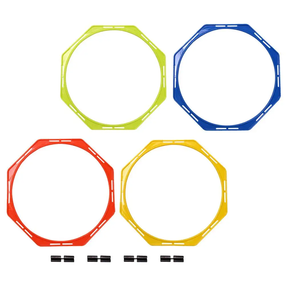

4pcs Agility Rings Football Training Circle Sports Equipment Portable Soccer Speed Supplies PP Bright Color Improve