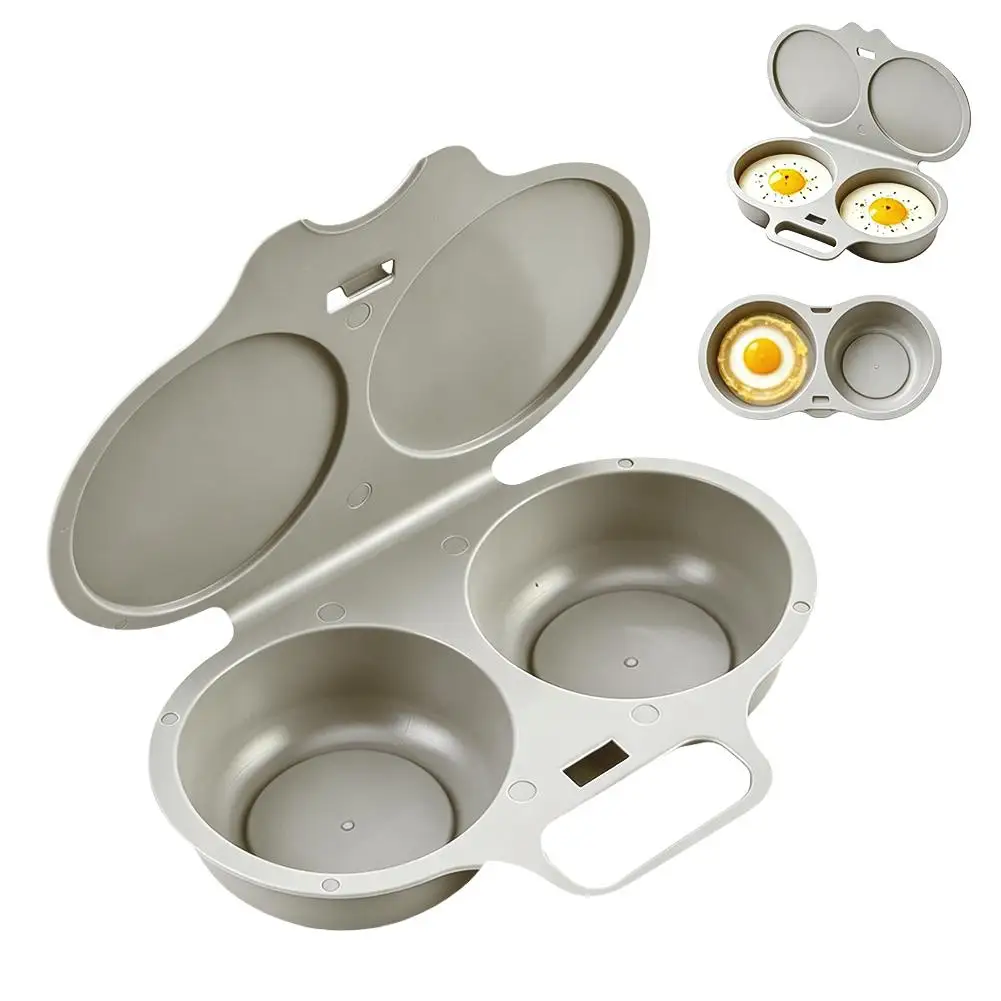 Microwave Egg Poacher Egg Cooker Quick Breakfast Egg Maker Double Egg Cooker Mold Non‑Stick Easy Clean Kitchen Gadget