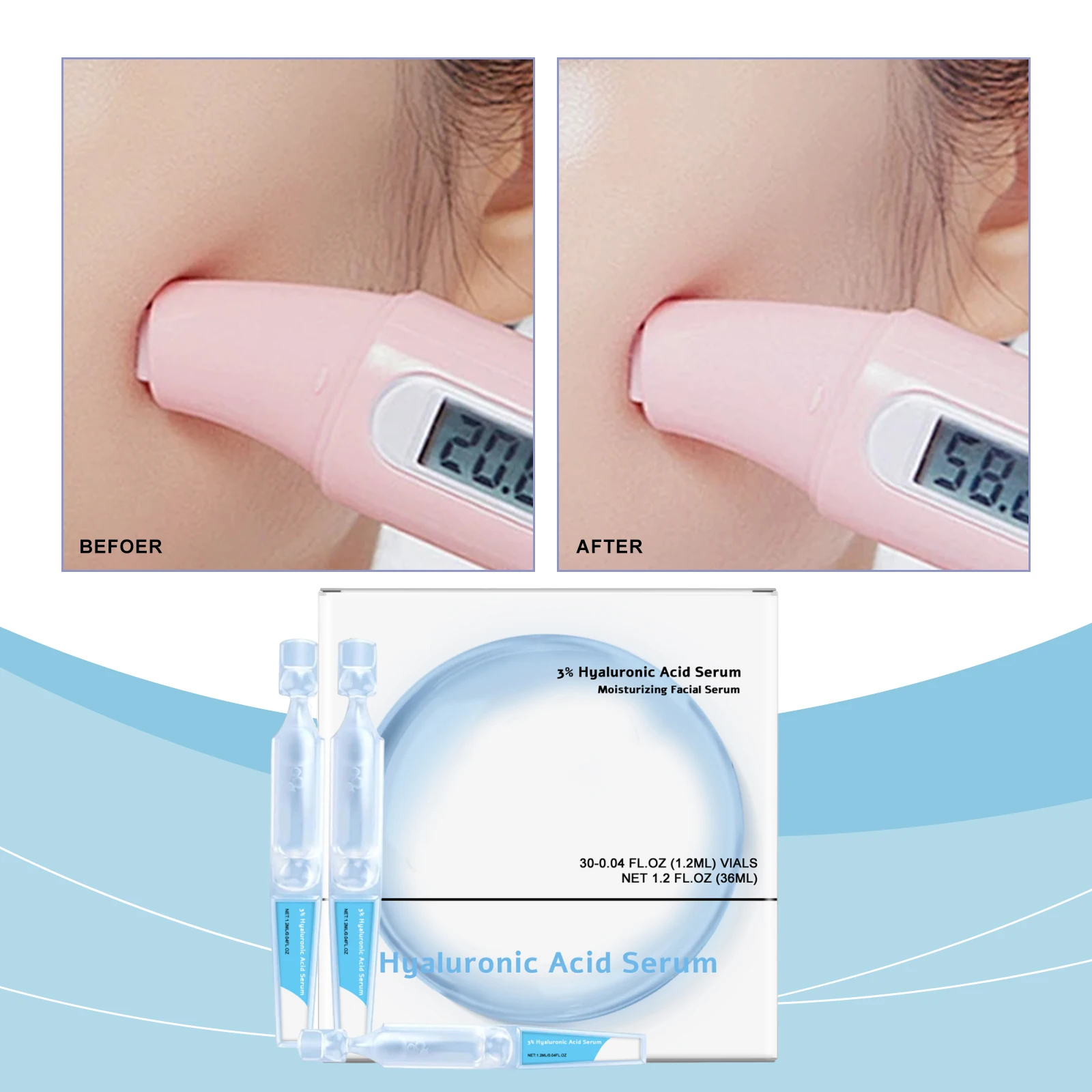 Hyaluronic Acid Moisturizing Essence Hydrating Brightening Facial Serum Reduce Skin Sensitivity Stabilize Skin State Soft Smooth