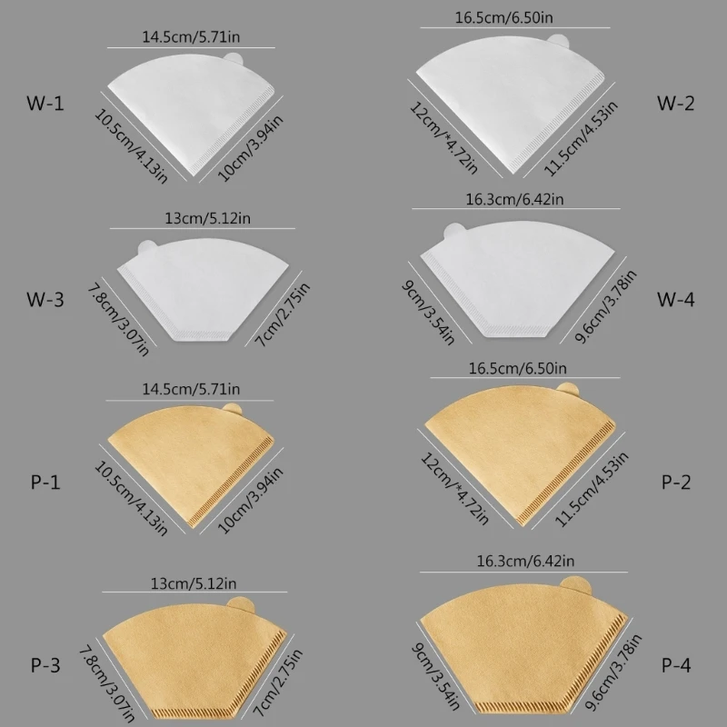 Pure Wood Pulp V60 Coffee Filter Paper Disposable Coffee Brewing Filters 100Pcs