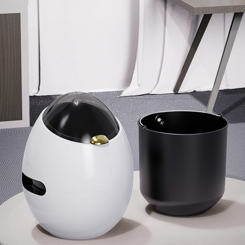 Indoor Dinosaur Egg Trash Can Bedroom Girl Personality Creative Household Modern Fashion Double-layer Bucket with Lid