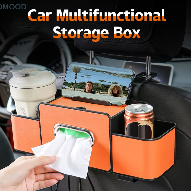 منظم المقعد الخلفي للسيارة، حقيبة تخزين داخلية جلدية متعددة الوظائف، مقعد معلق، حامل أكواب الماء، ملحقات السيارات