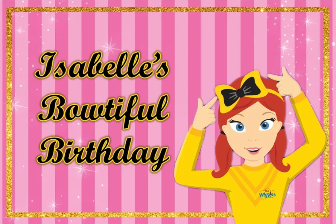 خلفية موضوع ويجلز للأطفال ، خلفية حفلة عيد ميلاد ، بالونات الرايات ، راية التصوير الفينيل ، الدعائم الديكور