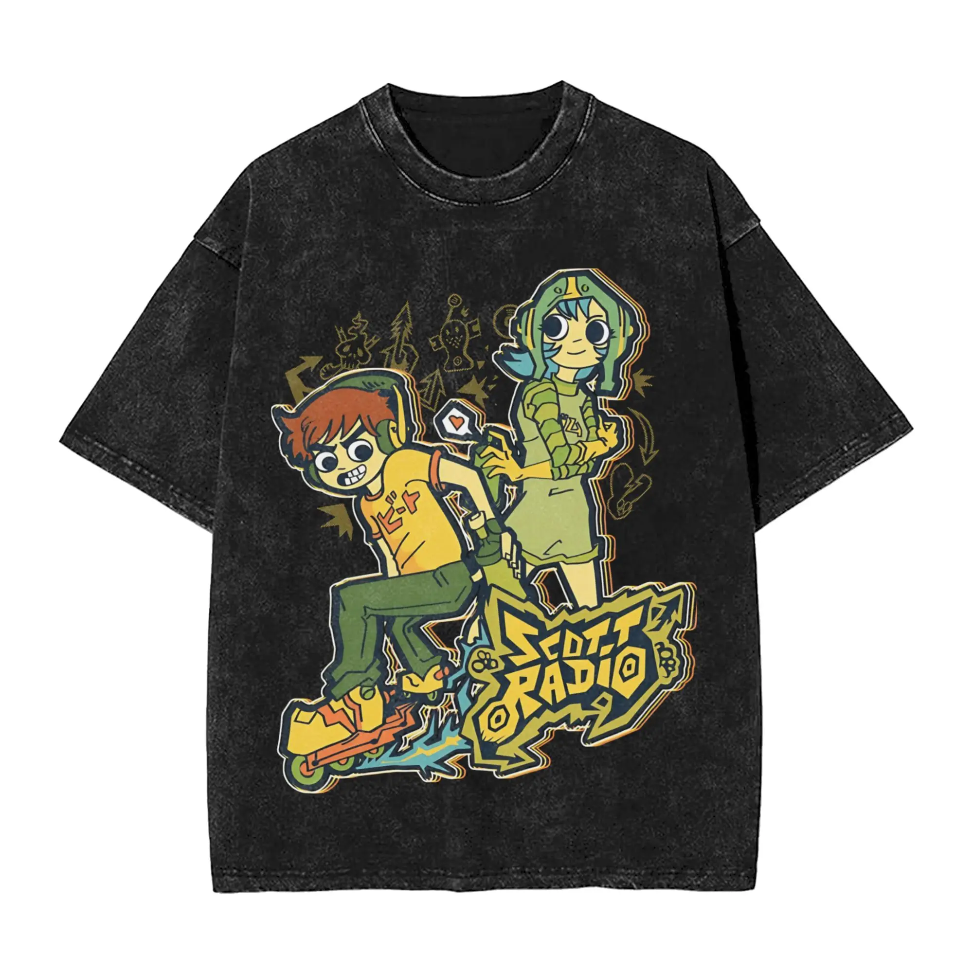 

Scott Radio Men's T Shirts Washed Casual Tee Shirt Short Sleeve Round Neck T-Shirt 100% Cotton New Arrival Clothing