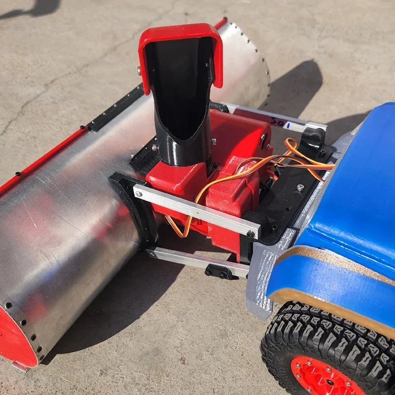 3D Printed RC Snowplow Snow Blower Snow Shovel Lift Turbine Blows Snow for 1/10 RC Crawler Car Traxxas 1/8:1/10 Universal Parts