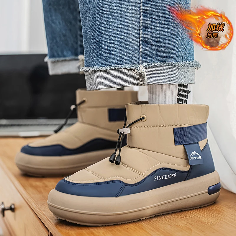 Cyytl sapatos de neve dos homens inverno pele quente casual ao ar livre tênis couro esporte plataforma caminhadas designer luxo mocassins botas tênis