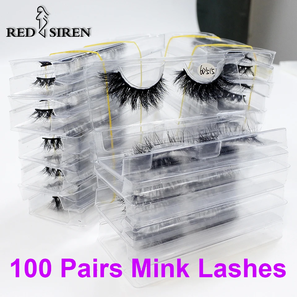 Wholesale 100Pairs / Pack Natural Mink Lashes in Bulk Makeup Fluffy 3d False Eyelashes Suppliers