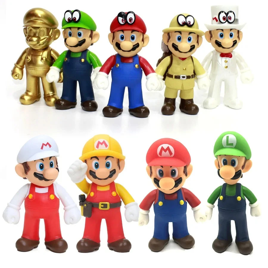 Figurines Super Mario Bros, Bowser, Luigi, Koopa, Yoshi, Mario Maker Odyssey, en PVC, 13cm