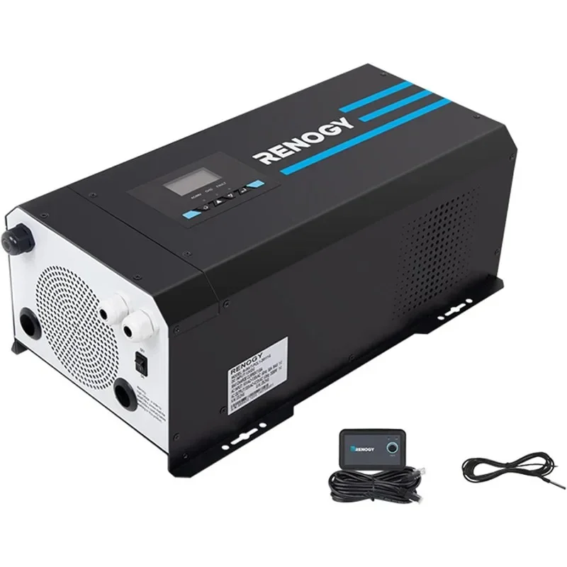 Pure Sine Wave Inverter Charger 12V DC to 120V AC Surge 9000w for Off-Grid Solar RV Boat Home w/LCD Display, Auto Transfer