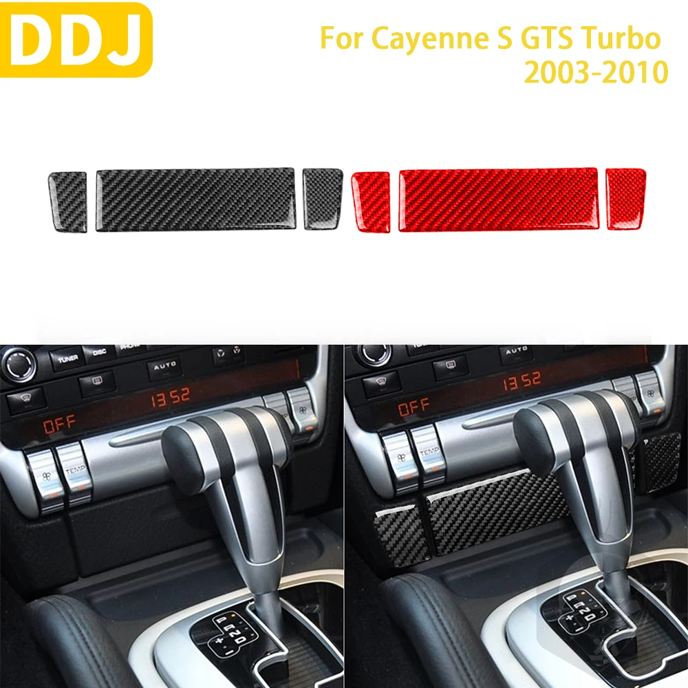 

For Porsche Cayenne S GTS Turbo 2003-2010 Accessorie Carbon Fiber Car Interior Gear Ashtray Panel Trim Sticker