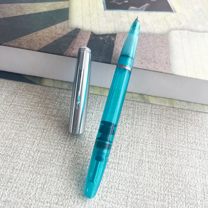 

2026 Wingsung 601A/601 Fountain Pen EF F 0.38 0.5MM Nib with Bright Double Beads Blue Iridium High-end Pens Ink