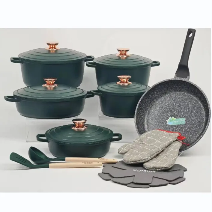 Big Capacity 18-Piece Kitchen Appliance Set 20/24/28CM Casserole 28CM Shallow Stockpot 28CM Frying Pan Wholesale B2B