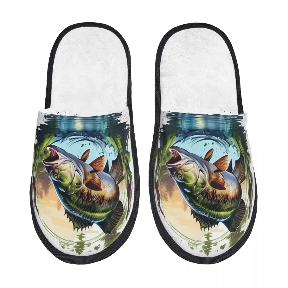 Zapatillas peludas de varios colores para hombre y mujer, pantuflas de Casa cálidas con peces tropicales