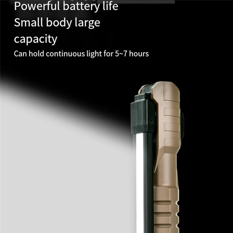 

High Quality-COB Foldable Flashlight LED Work Light 7 Modes Magnetic USB Rechargeable Torch Portable Working Flash Light,COB Fol