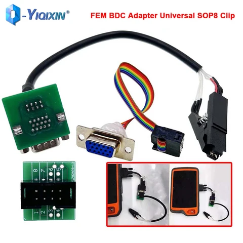 Универсальный адаптер FEM BDC с клипсой SOP8 для программаторов ключей Xhorse Key Tool Plus, VVDI PROG, CGDI ACDP для BMW X1, X3, X5, X6, X7, 3 серии