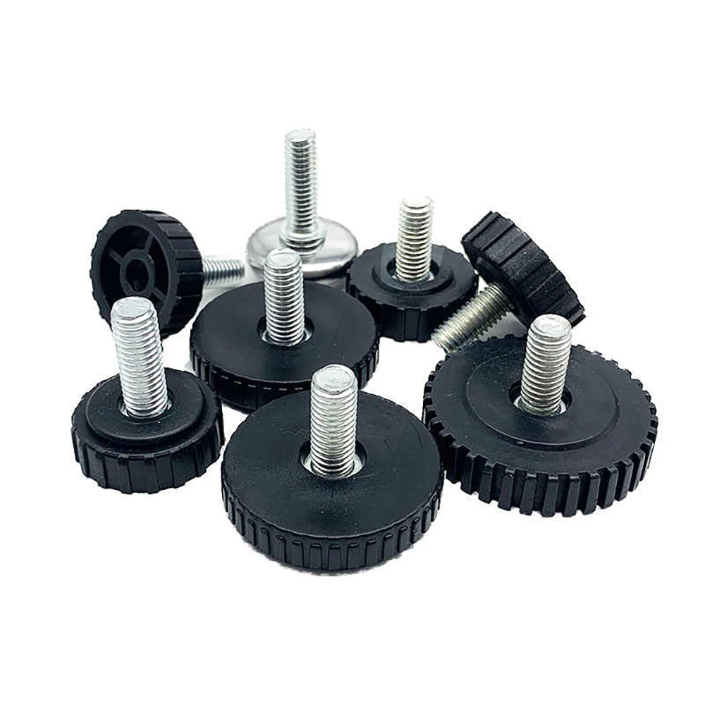 4-30Pcs Plastic Adjustable Feet Pad Galvanized Screw M8 Table Chair Balck Leveling Foot Pad Furniture Leg Anti-shock Protection
