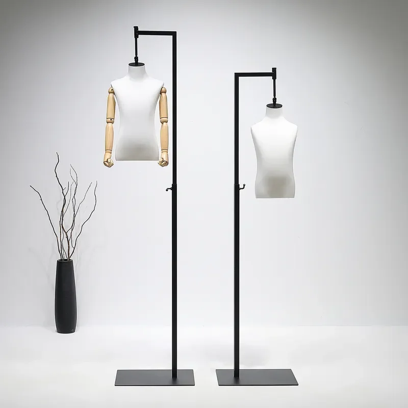 for Children Clothing Store Half Body Hanging Model Display Stand Medium Kids Teenagers Mannequin Props for Boys and Girls