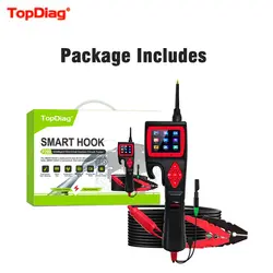 TopDiag Jdiag P200 12V 24V SMART HOOK Power Probe Car Circuit Analyzer Tester Digital Test Electrical System Detector Multimeter