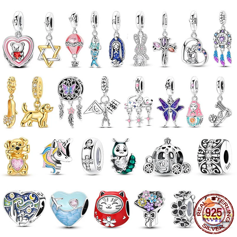 

100% 925 Sterling Silver Creative Design Romantic Bouquet Beaded Jewelry DIY Handmade Jewelry Make Gift for Your Beloved Mother