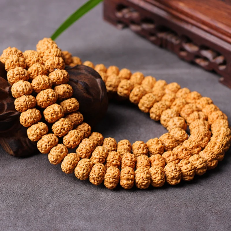 Nepal Small Jingang Bodhi Men's Stump Quincuncial Piles Double Plate Dragon Pattern Bracelet