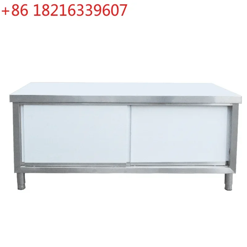 TAO Kitchen console Stainless steel worktop with sliding door chopping board locker cutting table