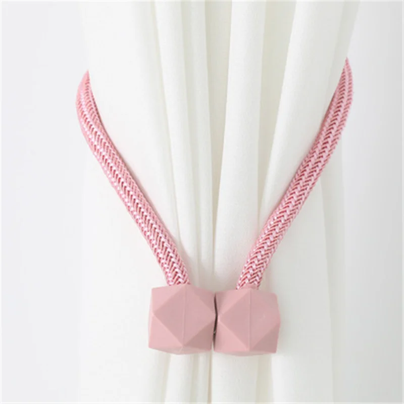 1Pcs Polygonal Magnetic Curtain Buckle Punch-free Curtain Tiebacks Tie Rope Simple Rhombus Magic Cube Holdbacks Buckle Clips