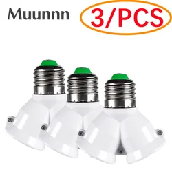 Muunnn E27 3/PCS Screw LED Base Light Lamp Bulb Socket E27 to 2-E27 Splitter Adapter lamp holder E27 socket bulb holder