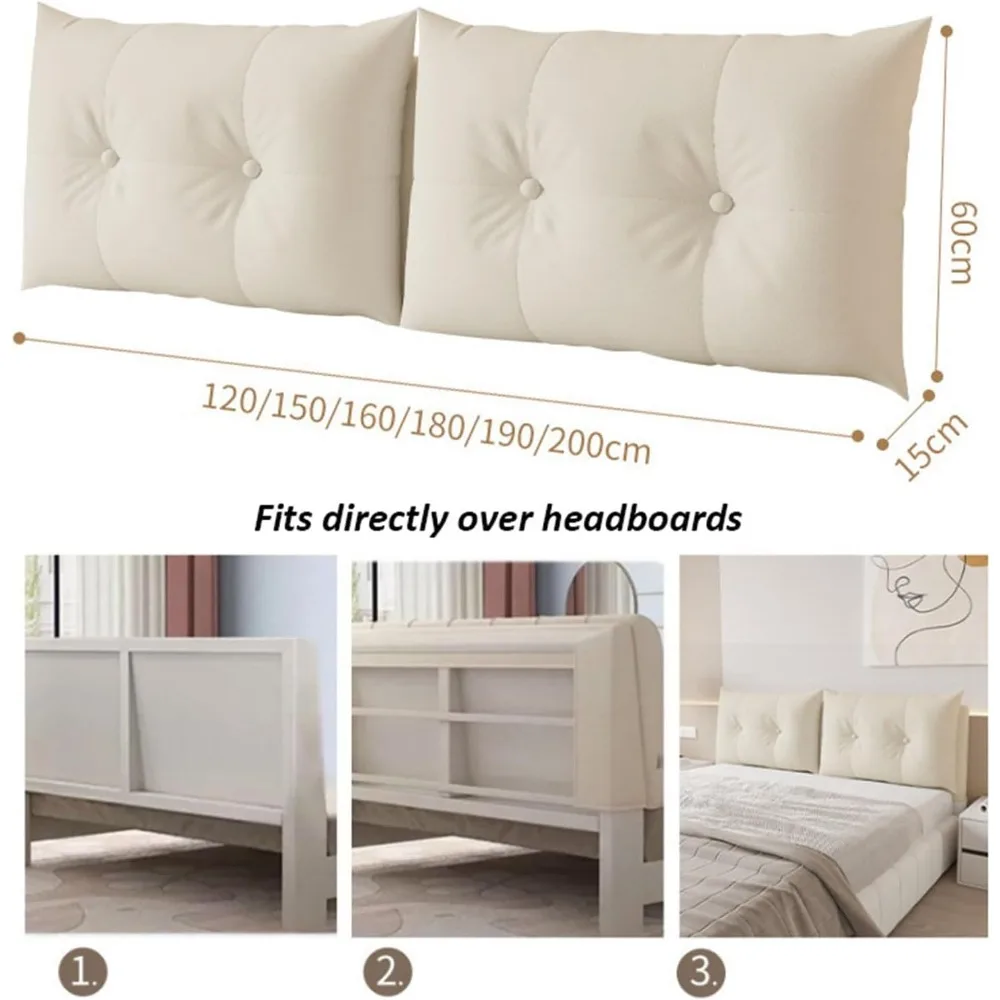 Padded Headboard Cover for Metal Headboard Waterproof PU Leather Gray 63x24x6in