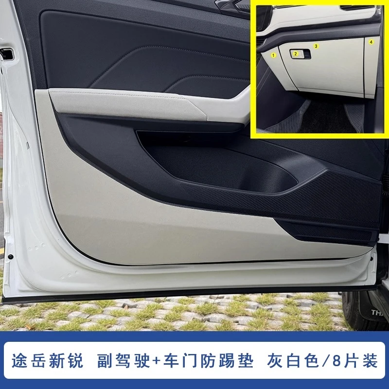 For 2025 Volkswagen Tharu XR Door Sill Guard Kick Plates - Leather Protective Trim, Anti-Scratch Door Entry Guard Panels