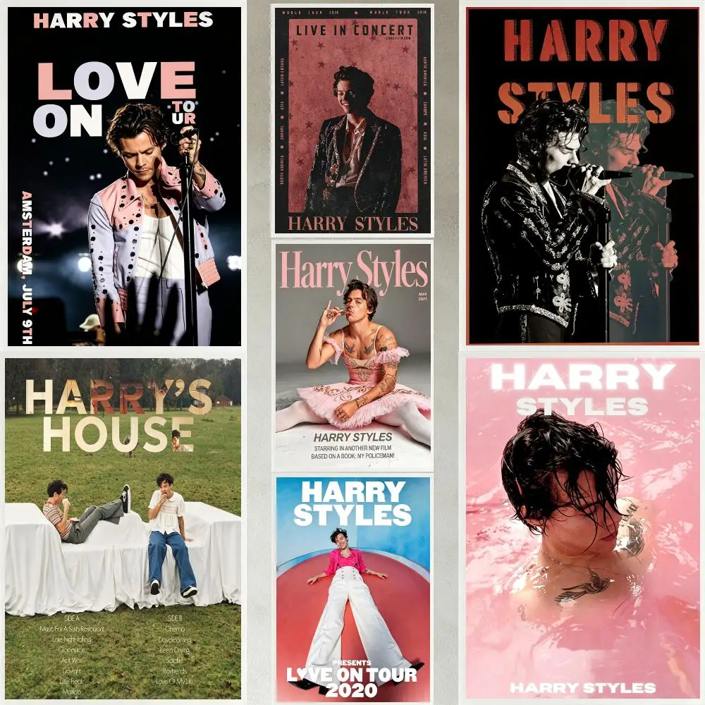 music Harry Styles Poster Poster HD Waterproof Self-adhesive Art Print Wall Decor for Bedroom Living Room Gift
