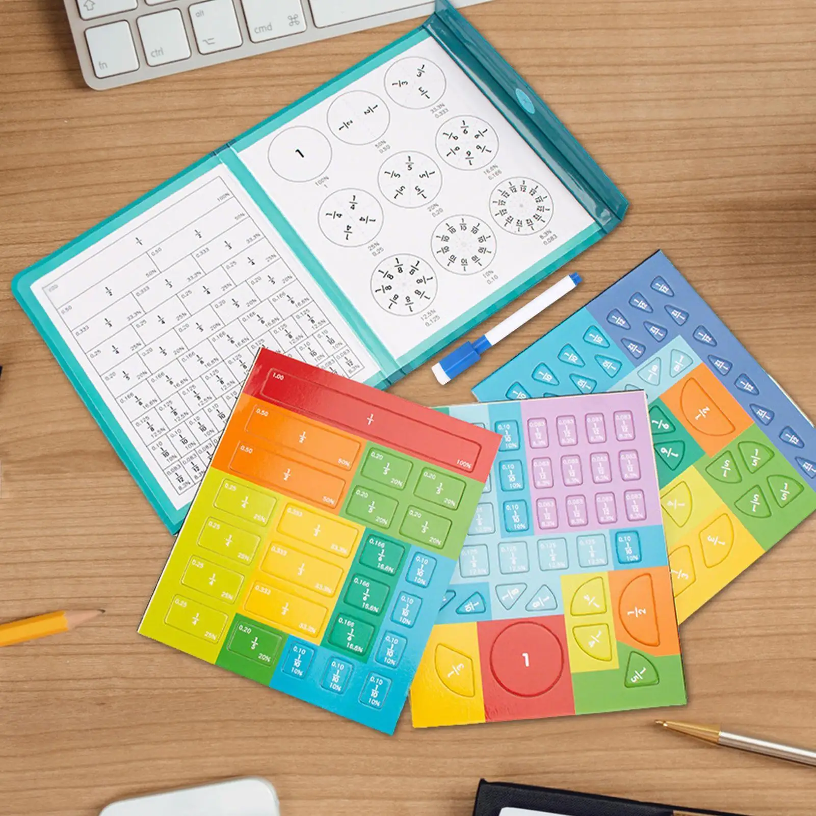 Magnetic Fraction Book Fraction Tiles Puzzle Manipulatives For Classroom Multifunctional Math Manipulatives For Elementary