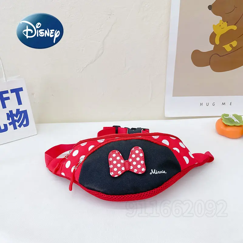 Disney Mickey and Minnie 2022 New Children\'s Waist Bag Cartoon Cute Girl Oblique Bag Fashion Trend Boy Chest Bag Coin Purse