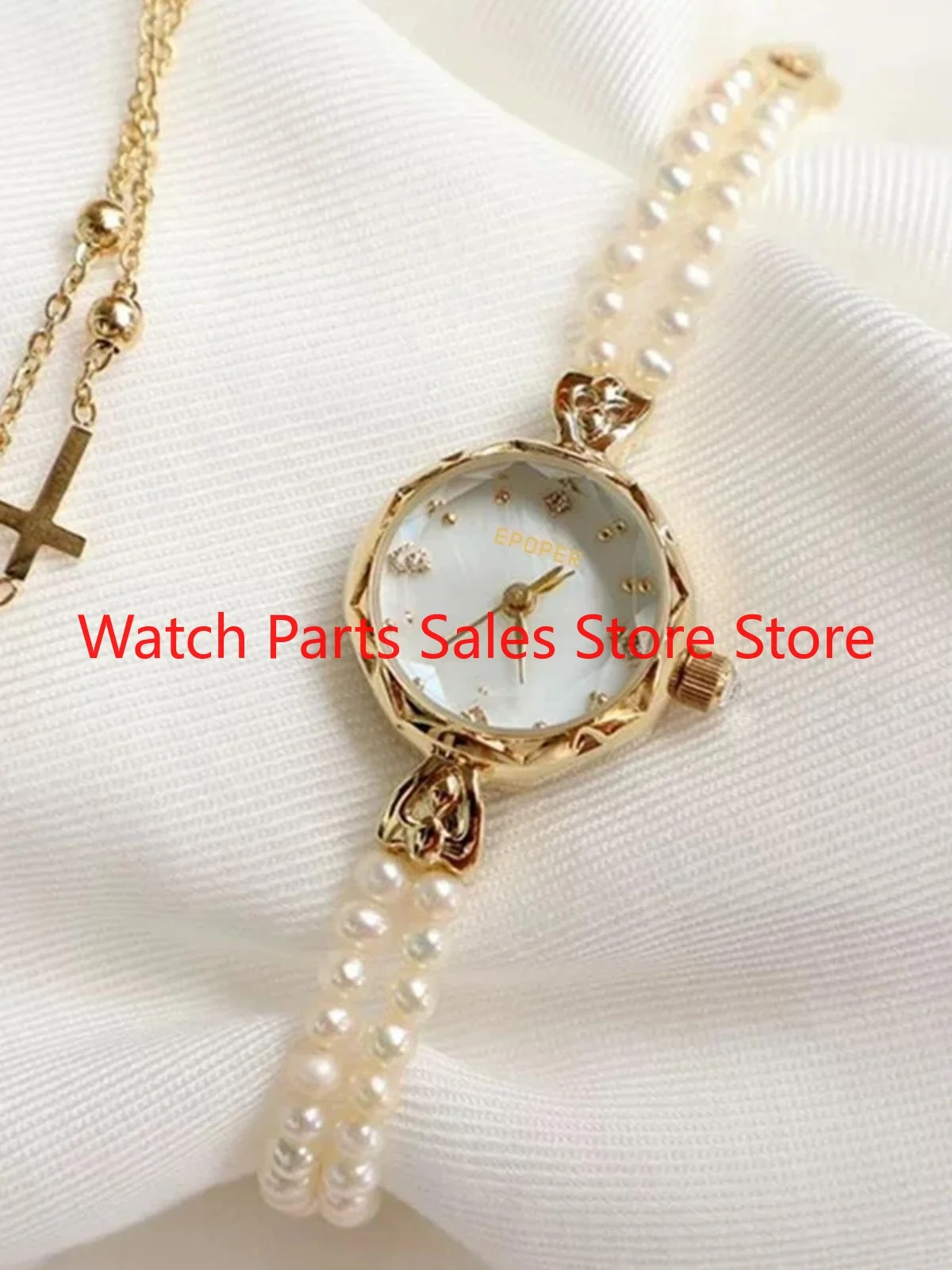 

Natural freshwater Japanese pearl bracelet women's watch retro quartz watch small workplace elegant girl