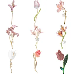 Resin Tulip Pins for Women Flower Brooches Plant Lapel Pin Office Party Friend Gifts Jewelry Accessories