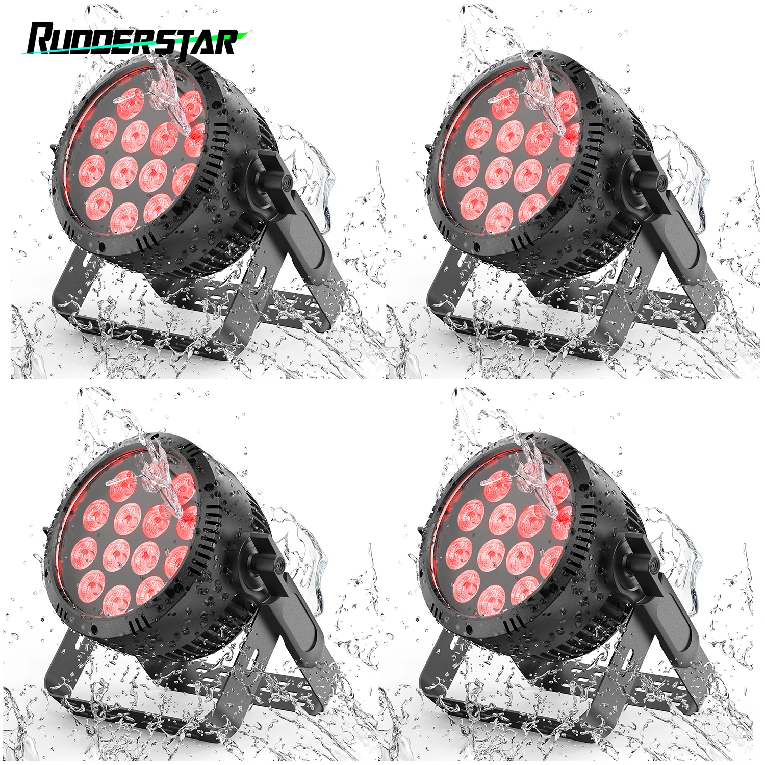 

4 шт. 14x15 Вт RGBW 4IN1 Par Lights Водонепроницаемый прожектор Сценический эффект Освещение для Рождества Церковь Ночной клуб Дискотека Свадебный бар