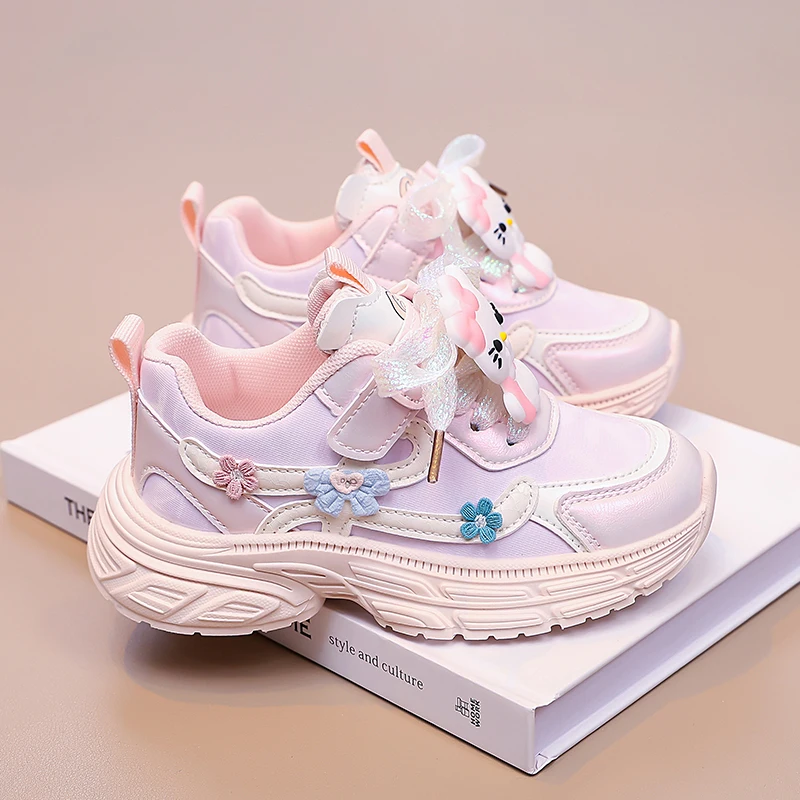 Hello Kitty Girls Shoes Sneakers for Children Student Casual Basketball Shoes Kid Sneakers Running Fashion Sports Shoes