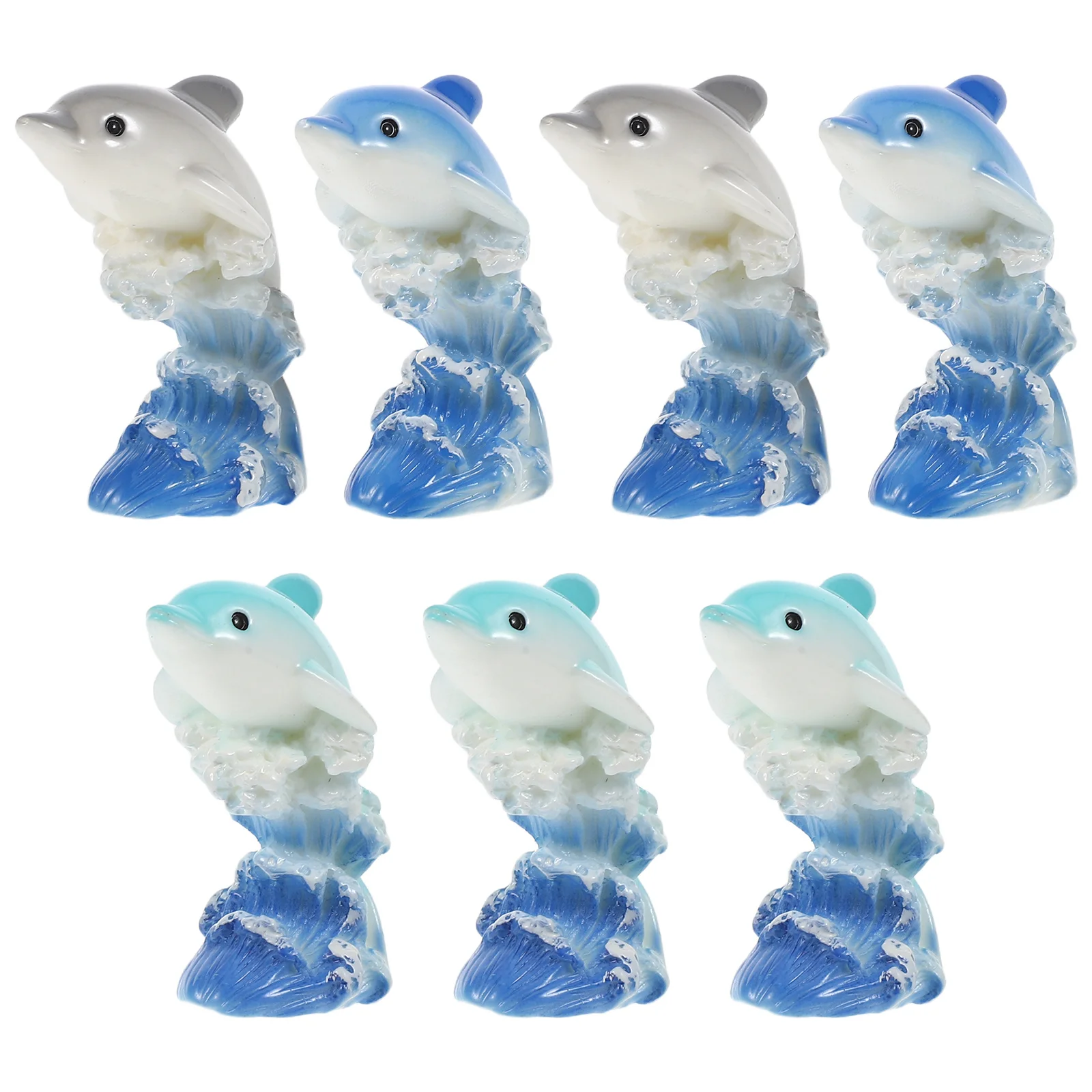 

7Pcs Mini Resin Dolphin Figures Colorful Ocean Animals Decorations Aquarium Dollhouse Marine Animal Ornaments Dolphin Figurines