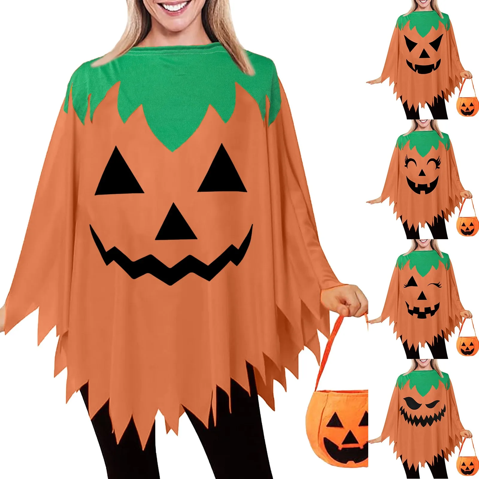 2024 New Halloween Party Cosplay Costume Pumpkin Cape Party Performing Holiday Adult Witch Cloak Cosplay Costume Female